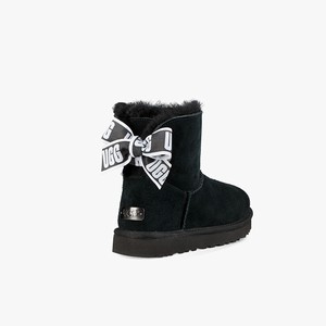 Ugg Customizable Bailey Bow Mini Women Classic Boots Black (6452EQDGI)